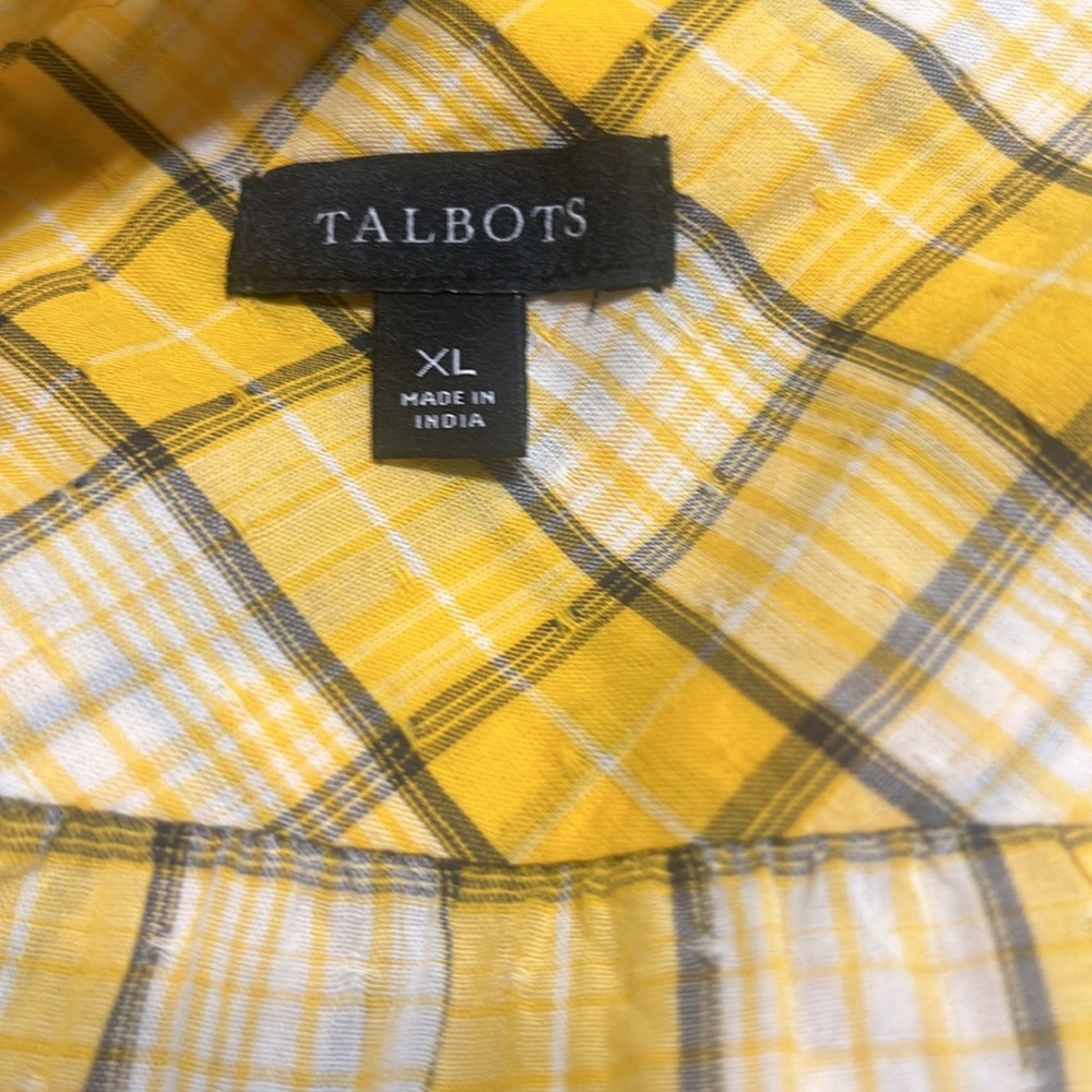 Talbots RUFFLE TRIM POPOVER - CHANDELIER PLAID - Picture 5 of 6